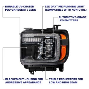 GMC Sierra Headlights - FORM Lighting - LED Projector - `14-`19
